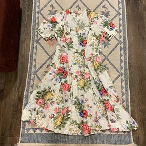 Vintage Floral Button Up Dress